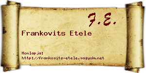Frankovits Etele névjegykártya